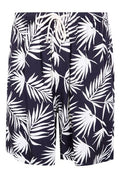 Laneus Leaf Printed Drawstring Shorts