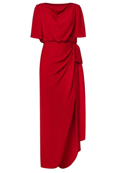 Valentino Draped Short-Sleeved Dress
