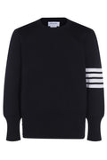 Thom Browne 4-Bar Striped Trim Pullover