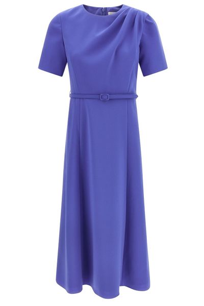 Carolina Herrera Draped Belted Midi Dress