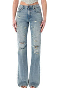 Haikure Flora Broken Distressed Flared Jeans