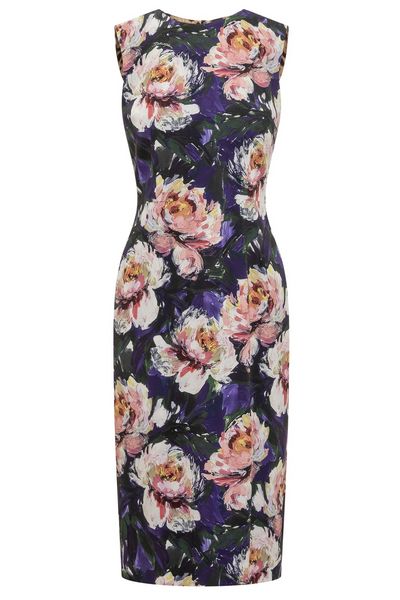 Dolce & Gabbana Peony Printed Cady Sheath Dress