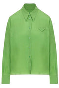 Prada Triangle-Patch Long-Sleeved Shirt