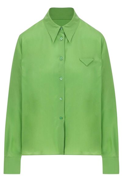 Prada Triangle-Patch Long-Sleeved Shirt