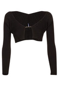 Jacquemus Ribbed Knitted Cropped Cardigan