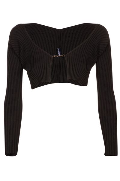 Jacquemus Ribbed Knitted Cropped Cardigan