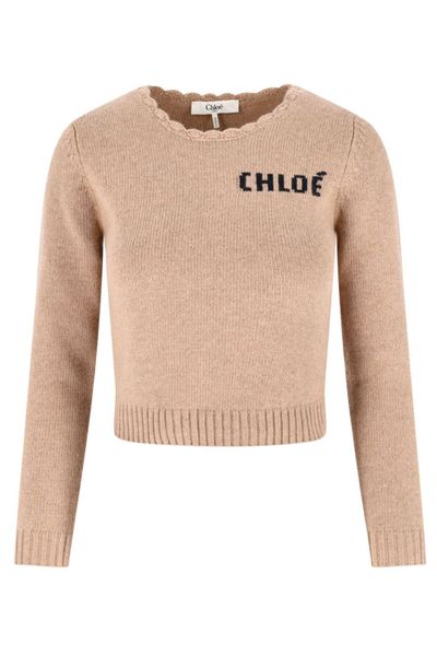 Chloé Logo Detailed Cropped Sweater