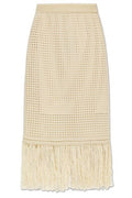 Zimmermann Crochet Fringe Knitted Skirt