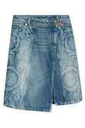 Versace Pattern-Printed Denim Mini Skirt