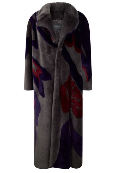 Alberta Ferretti Long Patterned Coat