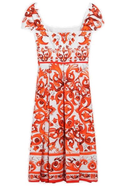 Dolce & Gabbana Majolica-Printed Poplin Dress