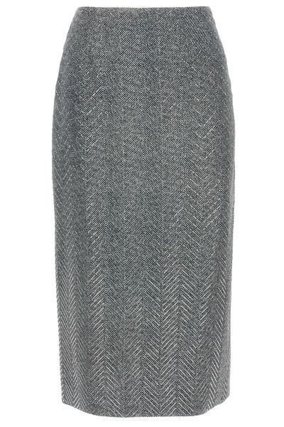 Ermanno Scervino Herringbone Patterned Midi Skirt