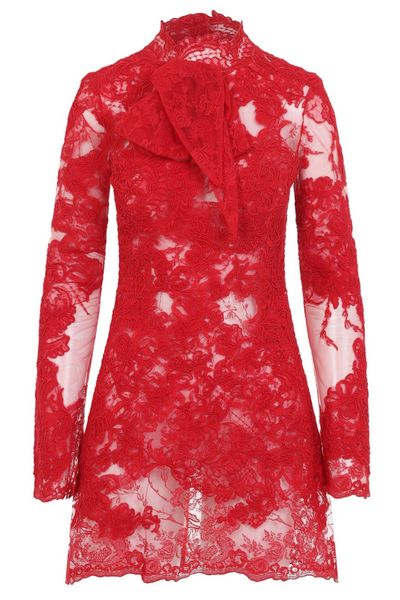 Ermanno Scervino Lace Bow Mini Dress