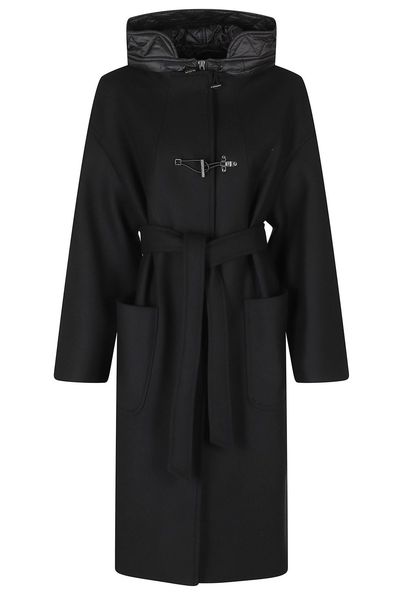 Fay Hooded Belted Toggle Coat