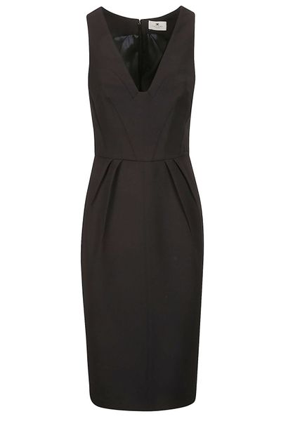 Elisabetta Franchi V-Neck Pleated Midi Dress