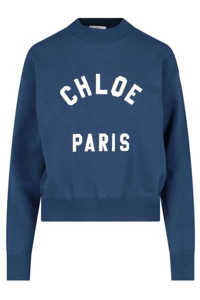 Chloé Logo Printed Mock-Neck Sweatshirt