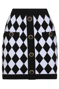 Balmain Diamond Pattern Knit Mini Skirt