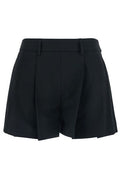 PLAIN High-Waist Pleated Mini Shorts