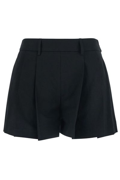 PLAIN High-Waist Pleated Mini Shorts