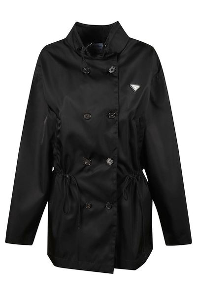Prada Hooded Double-Breasted Coat
