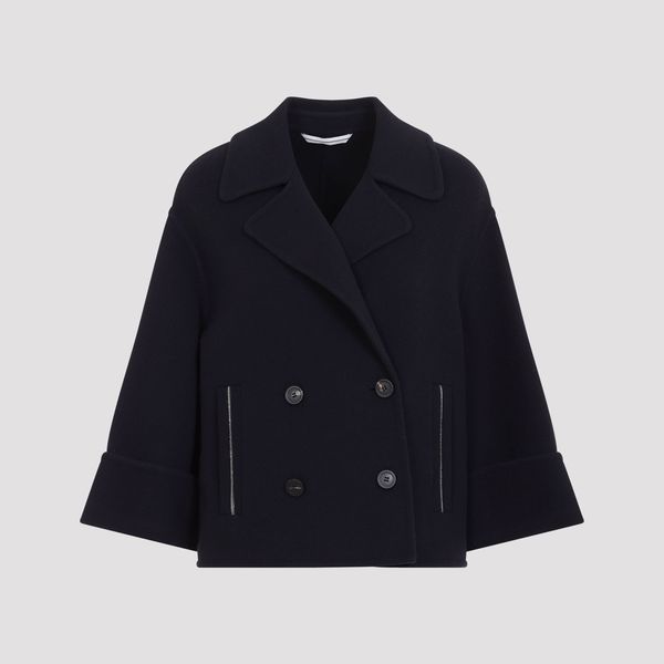 Peserico Cropped Double-Breasted Coat