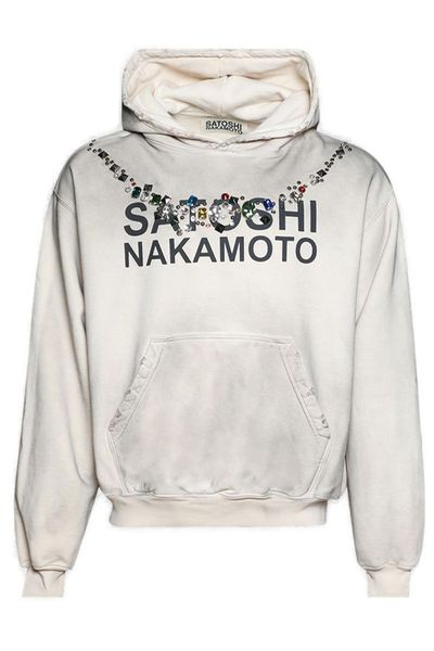Satoshi Nakamoto Embellished Necklace Hoodie