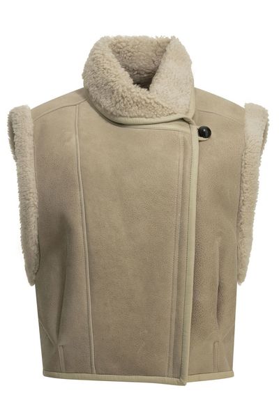 Isabel Marant Alime Shearling Sleeveless Jacket