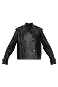 Burberry Cropped Leather Mayfair Trench Jacket