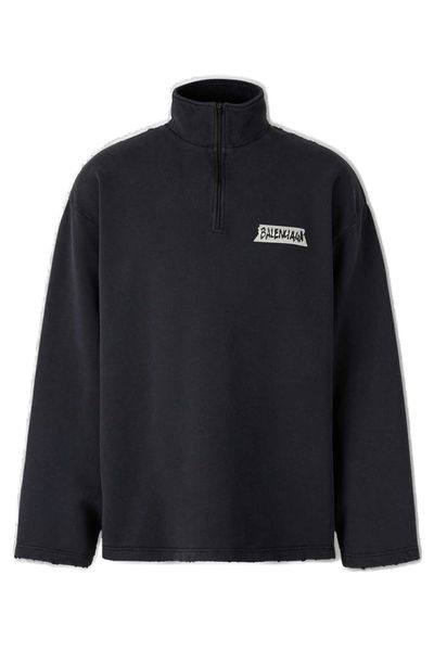 Balenciaga High-Neck Half-Zipped Sweatshirt