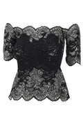 Rabanne Scalloped Lace Studded Top
