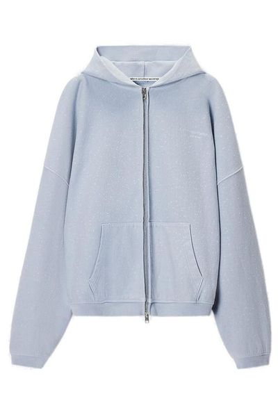 Alexander Wang Embellished Oversized Zip-Up Hoodie
