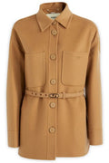 Fendi Logo Plaque Belted Jacket