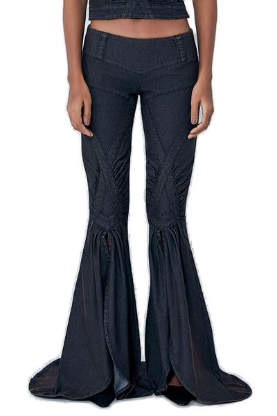 Miss Sixty X KNWLS Ruched Split-Hem Flared Jeans