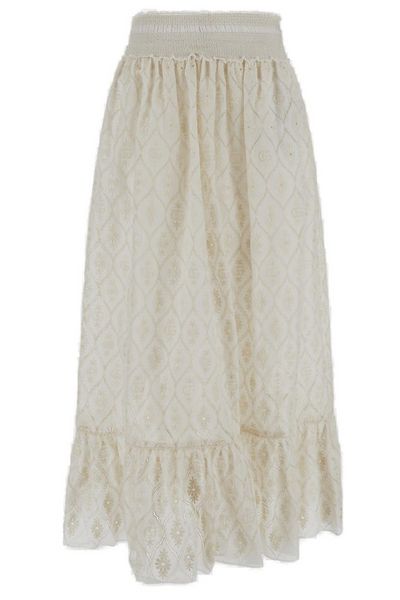 Gucci Broderie Anglaise Flared Hem Skirt