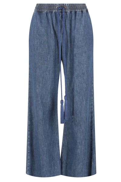 Valentino Logo Plaque Wide Leg Jeans