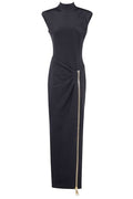 Balmain Zip Detailed Sleeveless Dress