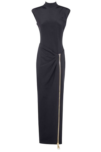 Balmain Zip Detailed Sleeveless Dress