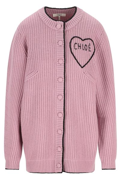 Chloé Generous Logo Knitted Cardigan