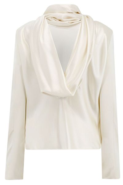 Saint Laurent Draped Crepe Blouse
