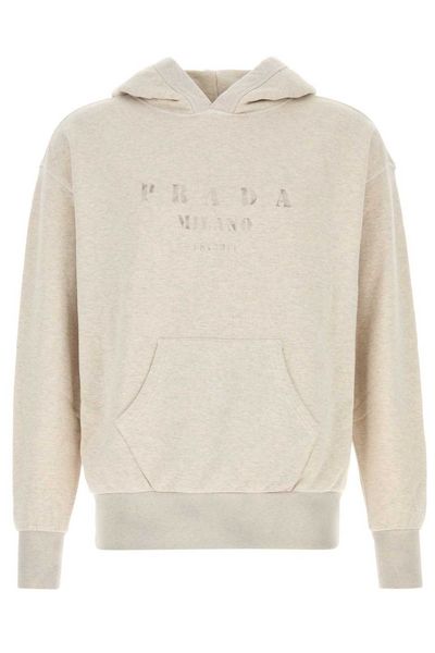 Prada Logo Printed Long Sleeved Hoodie