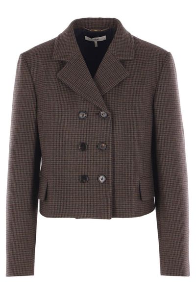 Chloé Double-Breasted Houndstooth Jacket