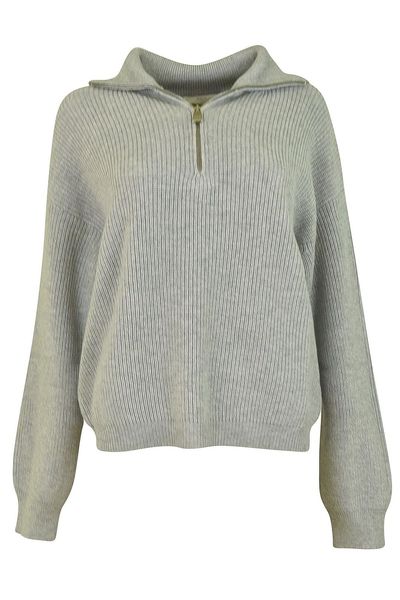Malo Zip Collar Knitted Sweater