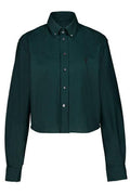 AMI Paris Logo Embroidered Cropped Shirt