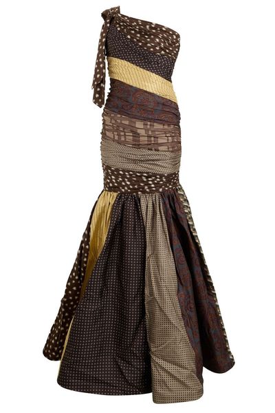 Moschino Patchwork One-Shoulder Dress