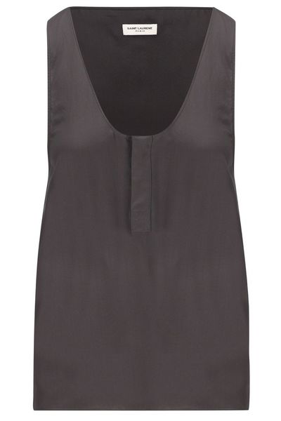 Saint Laurent Henley U-Neck Top