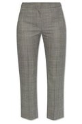 Alexander McQueen Straight-Leg Checked Cropped Pants