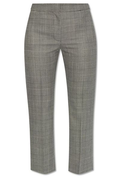 Alexander McQueen Straight-Leg Checked Cropped Pants