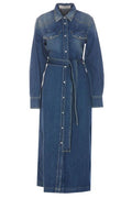 Golden Goose Deluxe Brand Belted Long-Sleeved Denim Dress