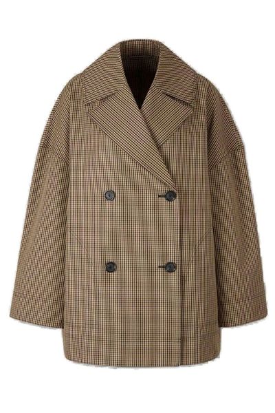 Totême Double Breasted Oversized Check Coat