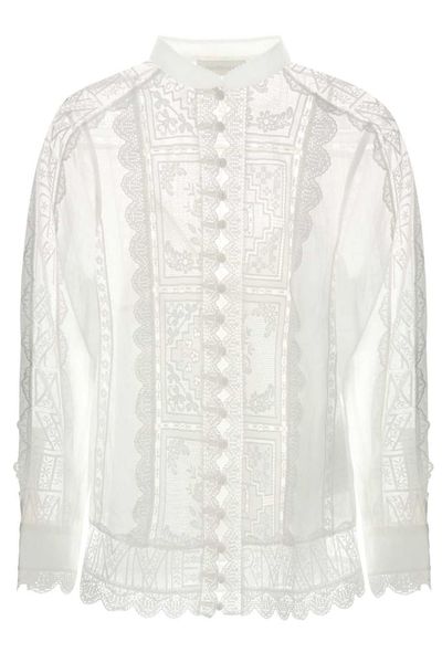Zimmermann Aster Embroidered Laced Top